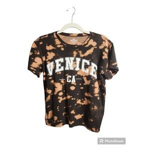 Hollister‎ Y2K Venice California Bleach Dye Top Shirt Graphic Tee Size XSMALL